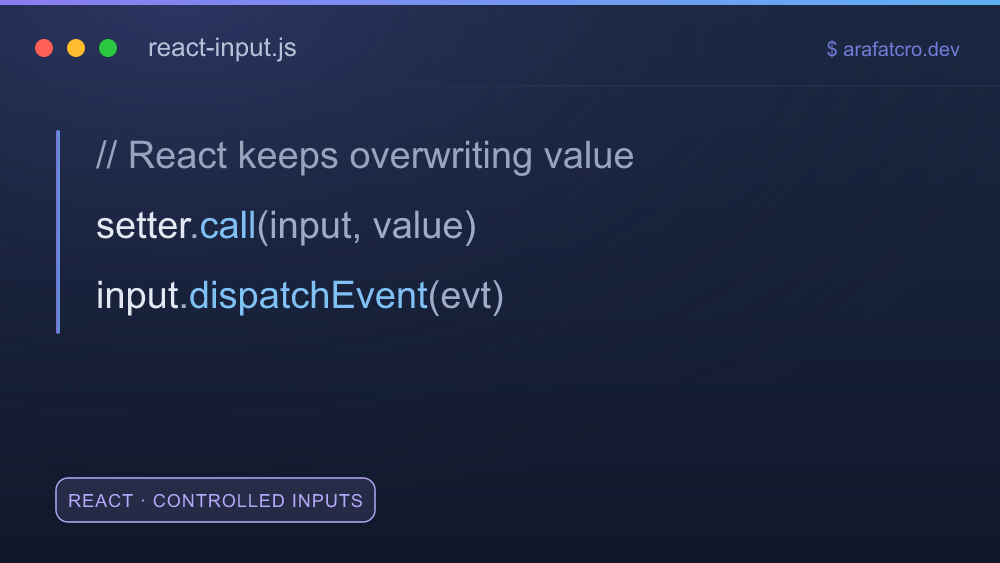 A/B test variation not holding on a React controlled input