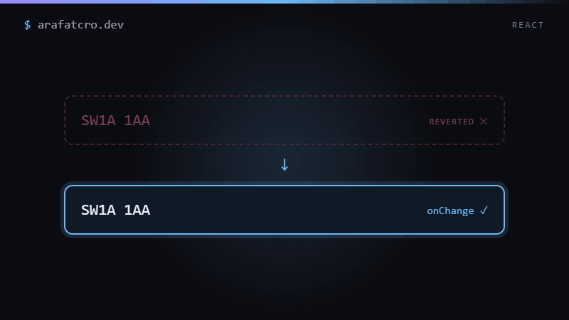 A/B test variation not holding on a React controlled input